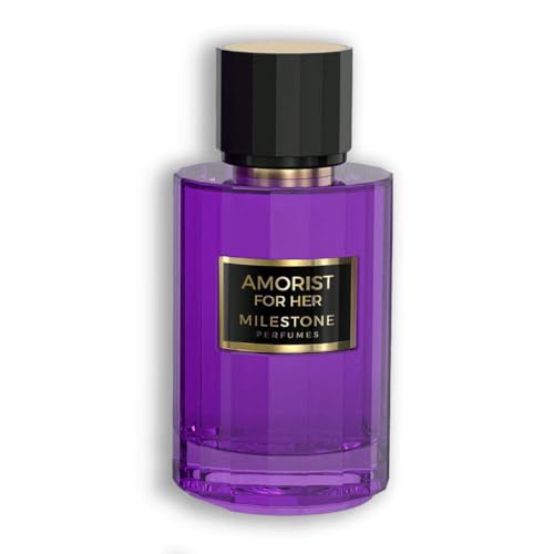 MILESTONE Amorist For Her Women - Eau de Parfum de 100 ml, fragancia floral y afrutada de larga duración, ideal para el uso diario u ocasiones especiales, experiencia de aroma elegante y refinada