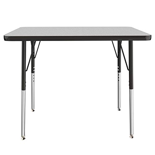 FDP 24" x 36" Rectangle Table with Swivel Glide Legs - Gray/Black