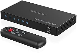 HDMI Switch 4K 60Hz, AVIDGRAM HDMI 2.0 Switcher 3 in 1 Out, 3 Port HDMI Selector Box with IR Remote Control Support HDCP 2.2 HDR10 3D 18Gbps for Xbox PS4 Roku HDTV Monitor