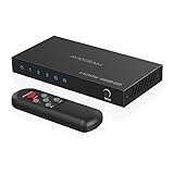 HDMI Switch 4K 60Hz, AVIDGRAM HDMI 2.0 Umschalter 3 in 1 Out, 3 Port HDMI Selector Box mit IR-Fernbedienung Unterstützung HDCP 2.2 HDR10 3D 18Gbps für Xbox PS4 Roku HDTV Monitor