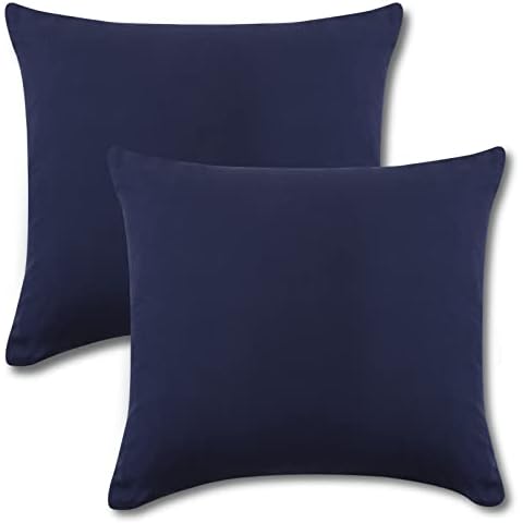mafudoxi Set of 2 Cushion Covers, 60 x 60 cm, Microfibre Zip, Super Soft Premium Pillowcase, Soft Sofa Cushion Cover, Navy Cover