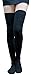 AM Landen Cotton Thigh High Socks Over Knee Socks Leg Warmer Stockings(Black-Med.)