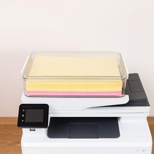 Citylife 3 PCS 9 x 13 Plastic Storage Bins with Lids and Latches, Portable Art Supply Storage Organizer, Paper Storage Box for Organizing A4 Paper, Letters, Documents, Art Supplies, and Crafts