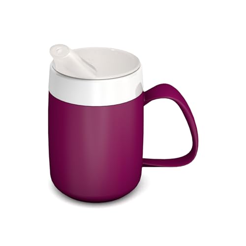 Ornamin Becher mit Trink-Trick Thermofunktion und Schnabelaufsatz 140 ml brombeer (Modell 207 + 806) / Thermobecher Spezial-Trinkhilfe Schnabelbecher