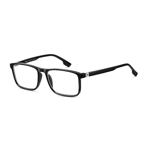 Ricafirla Classic Non Prescription Glasses Clear Lens Classic Driving Blue Light Cheater Metal Eyeglasses Designer Men See Far Near Lightweight Stylish Fashion Trendy Unbreakable Frame Black -1.00