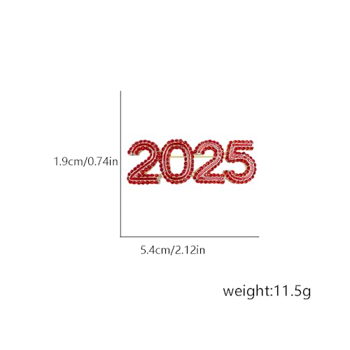 Image of 2025 Rhinestones Sparkly Brooches Pins Delicate New Year Brooch Classic for Christmas Party for Women Ladies Men Dainty Elegant Lapel Pins Dress Suit Shirt Ceremony Clothes Accessories Jewelry Gifts