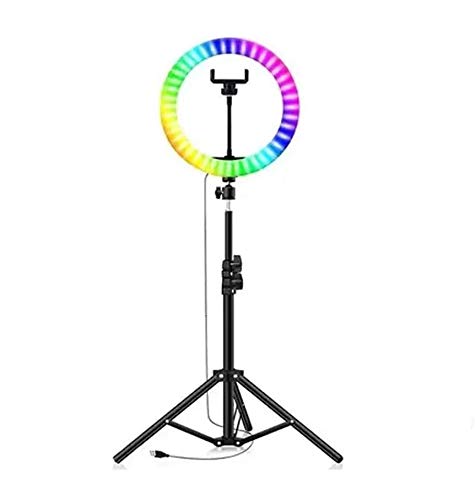 Kit Iluminação 10 Polegada Colorido Anel de led Ring light Rgb Led Anel Luz 26CM Profissional