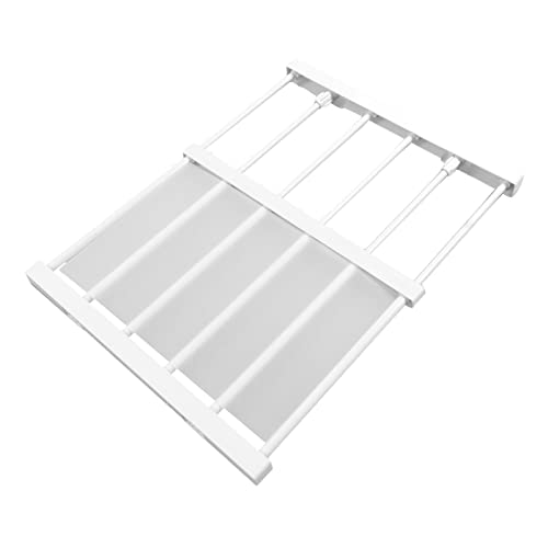 Tomantery Estante Extensible con Barra de Tensión Ajustable para Armario de 16,5 Pulgadas de Ancho, Estante sin Clavos para Ahorrar Espacio para Almacenamiento de Ropa, Libros, Zapatos para (30‑40
