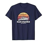 San Pedro CA Vintage Boating 70s Retro Boat Design T-Shirt