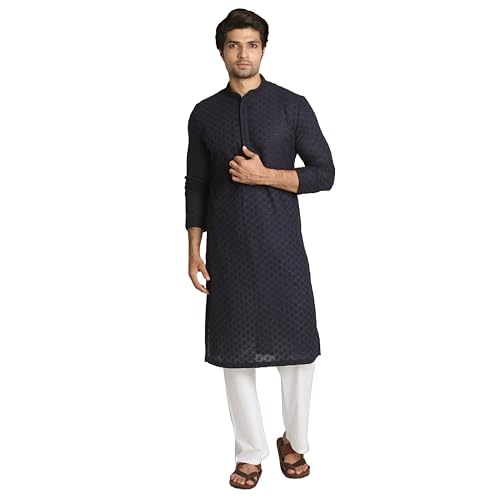 Image of Manyavar Men's Chikankari Kurta Set (2pcs)