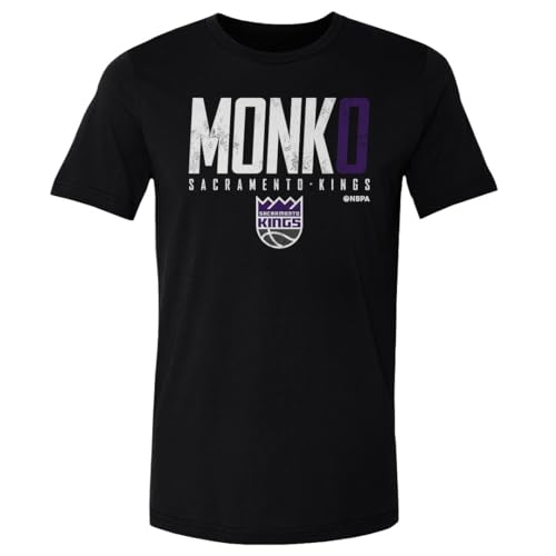 500 LEVEL Malik Monk Sacramento Kings Shirt - Malik Monk Sacramento Kings Elite WHT (Black, Large)