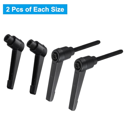 Image of uxcell 4pcs Clamping Lever Adjustable Handle Set Metric M5 x 40mm Male & M5 Female Thread Level Handles Hand Stud Knobs Quick Release Black for Lathe Machinery