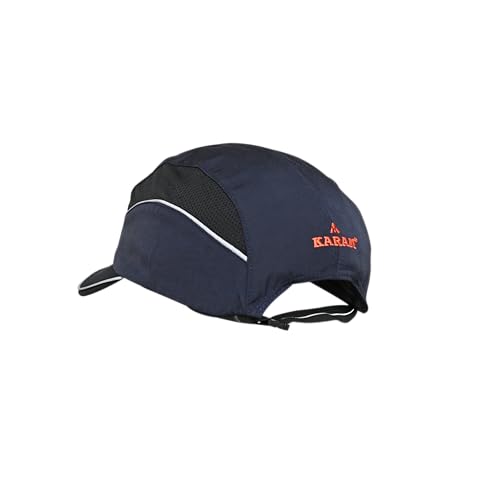 Image of Karam PN595 Safety Bump Cap for Men | 5 CM Long Peak with Adjuster Lock & Ventilated Design | Blue
