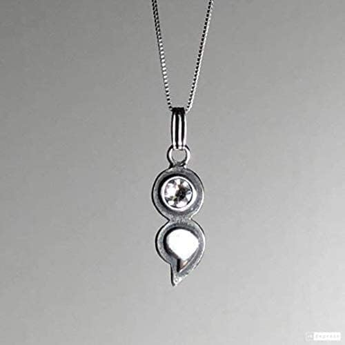 Semicolon Necklace with Clear Quartz. Intention.