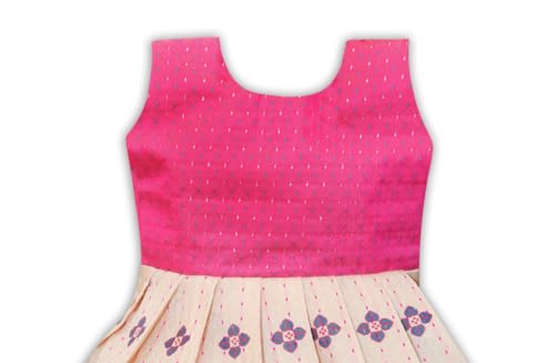 Image of South Indian Traditional Pattu Pavadai Jacquard Silk Frock Dress For Baby Girls