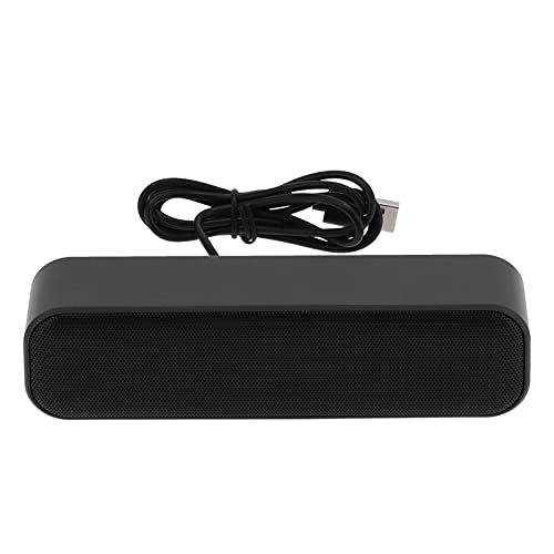 Miriam Song USB Speaker Mini Loudspeaker: Built in Decoded Sound Card, Stereo Soundbar, Dual Channel Stereo Effects, Plug and Play for Office and Home ABS Black, 18.2X4x5cm