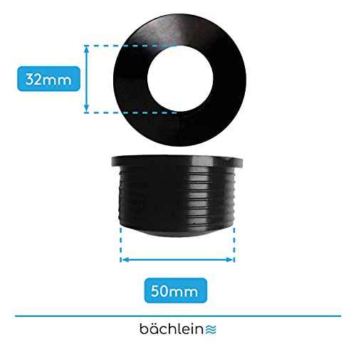 Bächlein Universal Rubber Sleeve Siphon for Drain Pipe Diameter 50 mm x 32 mm, Drain Seal Wall Rosette Siphon Sleeve