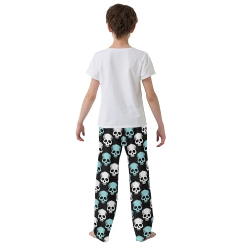 ZZXXB Skeleton Boys Long Pants Soft Trousers Elastic Waist Kids Lounge Bottoms with Pockets S-XL3