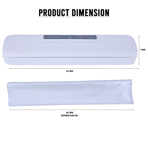 Image of Oriley QH-66-W Portable Vacuum Sealer Machine Air Sealing System Compact Design for Food Preservation with Buzzer Sound Bag cutter (White)