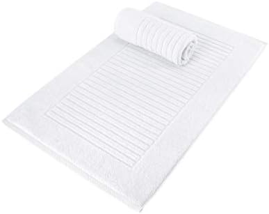 Classic Turkish Towels CTT - 2 Piece Bathroom Rugs Set, 100% Cotton Bath Mats, Comfy & Highly Absorbent Bathroom Floor Mats, Machine Washable | 20"x32" (White) - Thumbnail 2