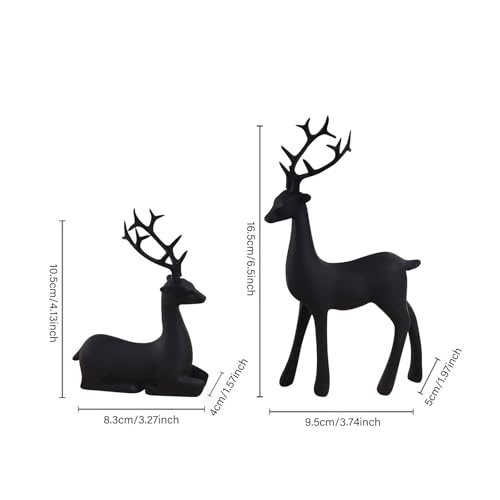 Generic SMTSMTCA1 2Pcs Reindeer Figurines For Christmas Decor thumb #1