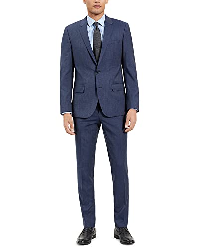 Hugo Boss Men's Modern Fit 2 Piece Set Luxurious Business Suit 100% Virgin Wool by Hugo (Dark Blue, 38 Short)