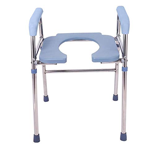 Silla de inodoro para mesita de noche, portátil para adultos, asiento de inodoro elevado y marco de seguridad