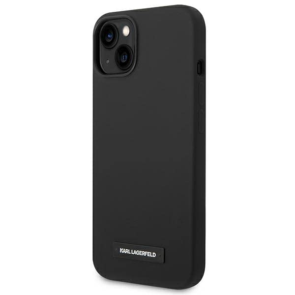 Coque Karl Lagerfeld iPhone 14 Plus noire rigide à plaque pour smartphone 6,7 pouces
