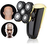 Bald Head Shaver 2 in 1 Five Headed Flex Bald Hair Shaver Head Razor with Auto-Sharp Blades Nets Clean Shave All Time