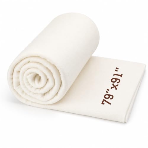 KAQRHFT Cotton Quilting Batting, Natural Cotton Quilt Batting for Quilts, 79 x 91 Inch Light Weight...