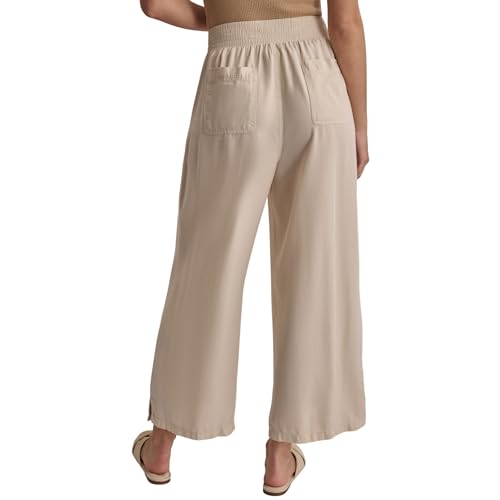 DKNY Women's Smocked Wideleg High Rise Jeans Pant4