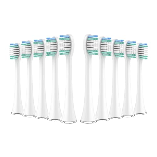 Têtes de brosse Aquasonic compatibles pour Black Series Pro et Vibe Series, 10 brossettes blanches