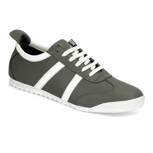 Image of baron scott Men's Casual Flat Sneakers | Faux Leather Lace-Up Shoes for Men | Lightweight TPR Sole with EVA Foam Insole | Comfortable Sneakers for Walking, Travel, Office & Casual Use