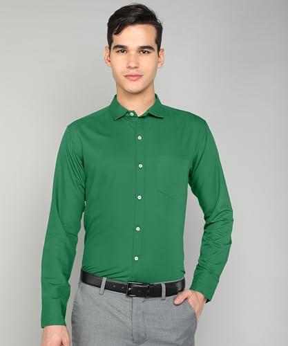 Image of MILDIN Men's Pure Cotton Striped Printed Shirt with Spread Collared Neck Full Sleeve Curved Hemline Button Closure and Regular Fit | Shirt for Man