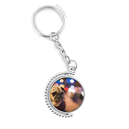 Porte-clé rotatif chien solitaire bague keyholder multicolore animal 1,2 x 3,5 pouces