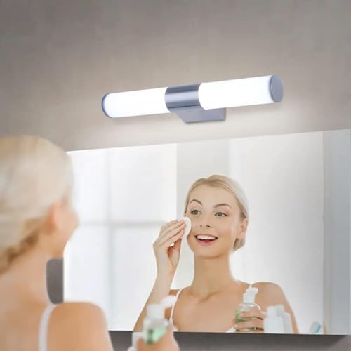 LED Mirror Lights Bathroom Wall Light 16 Inch 6000K Cool White Bathroom Lights Over Mirror Modern Led Vanity Light Wall Light Fixtures Modern Bar Lights Aluminum+Acrylic Bath Mirror Lamp