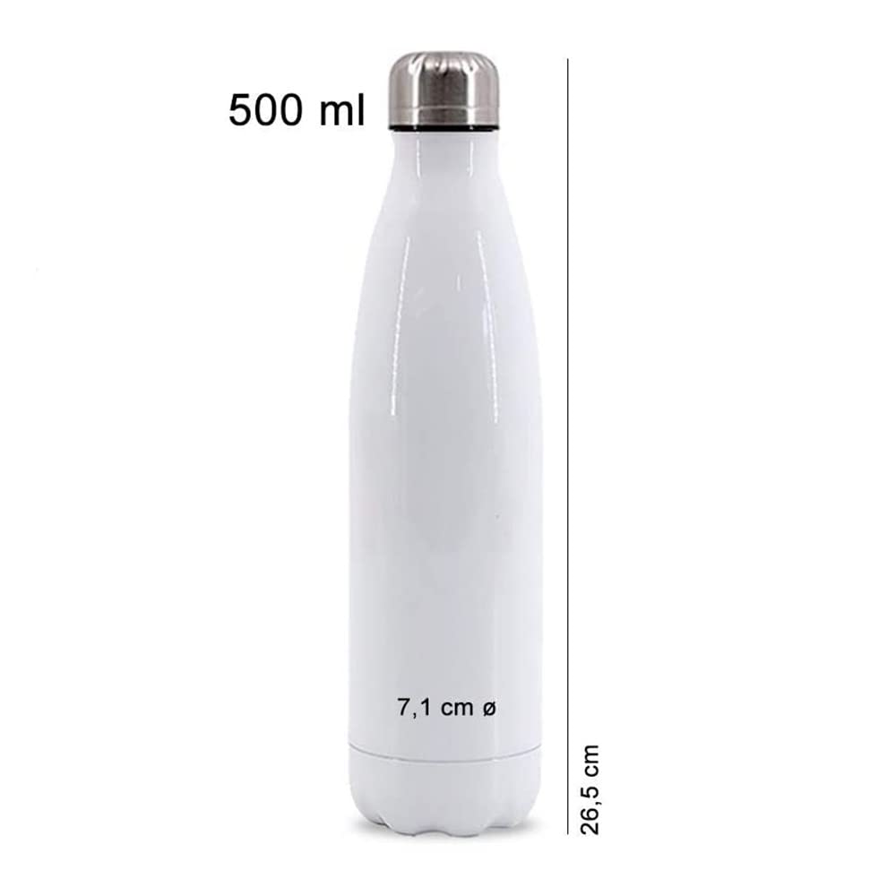 Botella térmica personalizada inicial y nombre 500 ml acero inox
