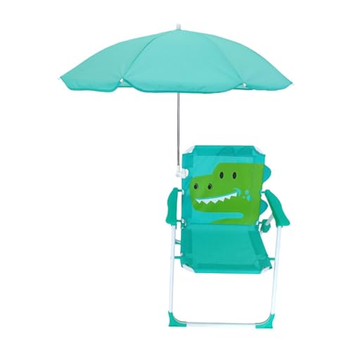 kowaku Child Folding Beach Chair Outdoor Seating with Umbrella Fun Camping Chair Sun Protection for Sun Newborn Gifts Tent Gathering, Green
