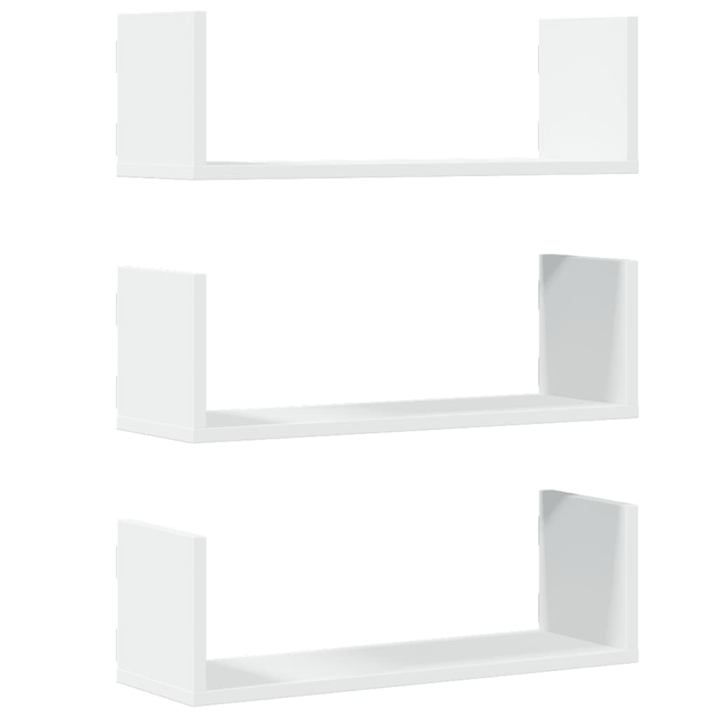 vidaXL Mensole a Muro 3 pz Bianche 58x18x18 cm in Truciolato
