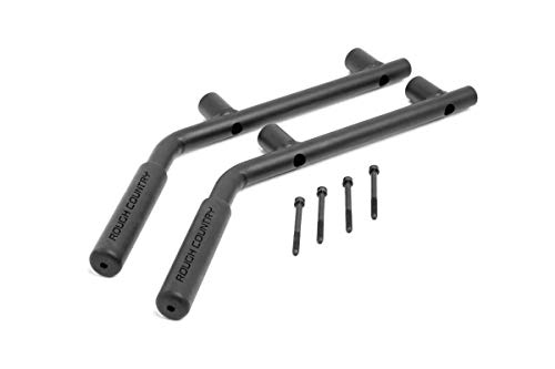 Rough Country Black Steel Rear Grab Handles (fits) 2007-2018 Jeep Wrangler JK | 6502