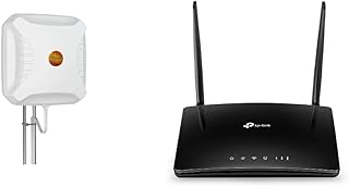 Poynting XPOL-2-5G Antenna & TP-Link TL-MR6400 300 Mbps 4G Mobile Wi-Fi Router, SIM Slot Unlocked, No Configuration Required, Removable External Wi-Fi Antennas, UK Plug, Black