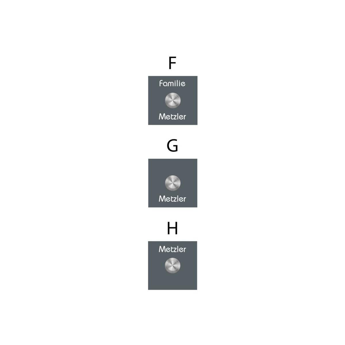 Metzler® sonnette encastrable avec gravure personnalisée et bouton LED IP67 anthracite RAL 7016 pour mur extérieur inoxydable et résistante aux intempéries 6 × 6 cm acier V2A