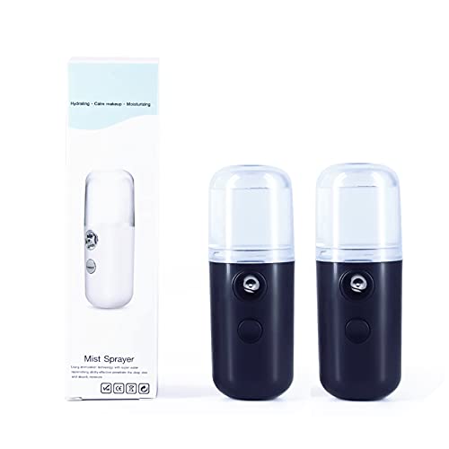 Automatic Nano Mist Spray Bottle Portable Sanitizer Spray Bottle USB Rechargeable Facial Mist Sprayer Premium Quality Skin Moisturizer Sprayer Bottle Nano Mister for Personal Care, car Key - Black
