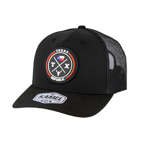 Texas Republic Trucker Hat TX Texas Flag Patch Mesh Back Curved Bill Premium Quality Adjustable Hook-and-Loop Baseball Cap for Men and Women