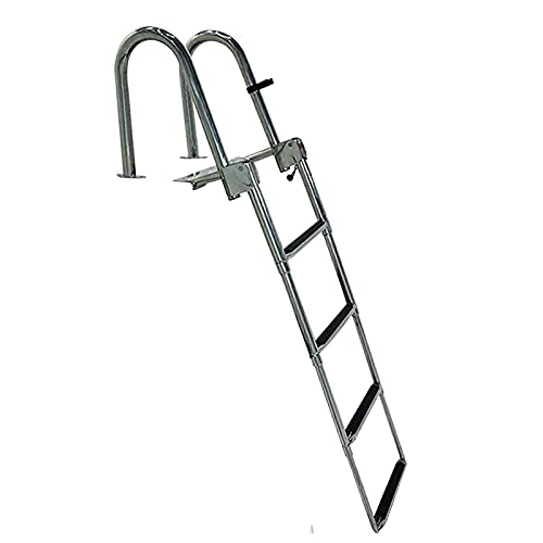 Escalera telescópica para piscina 4 peldaños plegable miniatura 1