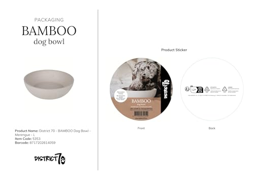 District 70-5353 - Bamboo Hundenapf - Merengue - Large: 21 x 21 x 6, 3 cm (1.600 ml)