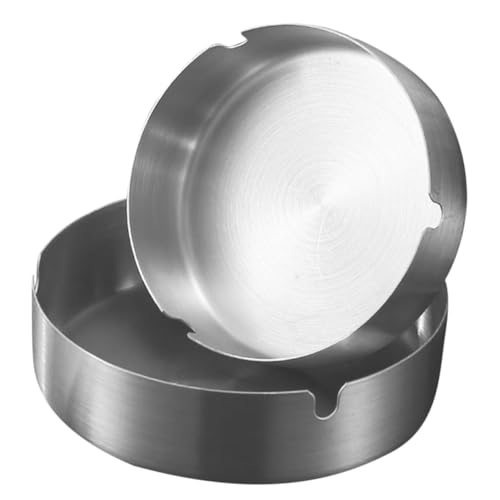 Balacoo 2 pezzi Posacenere Acciaio Inossidabile Antiscivolo e Robusto Portacenere da per Hotel Bar Design Compatto e Resistente per Fumatori e Regalo