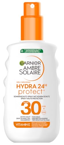Garnier Ambre Solaire Hydra Protect+ Sonnenschutz-Milch 24h LSF 30, Schutz vor UVA und UVB, mit Vitamin C, 150 ml