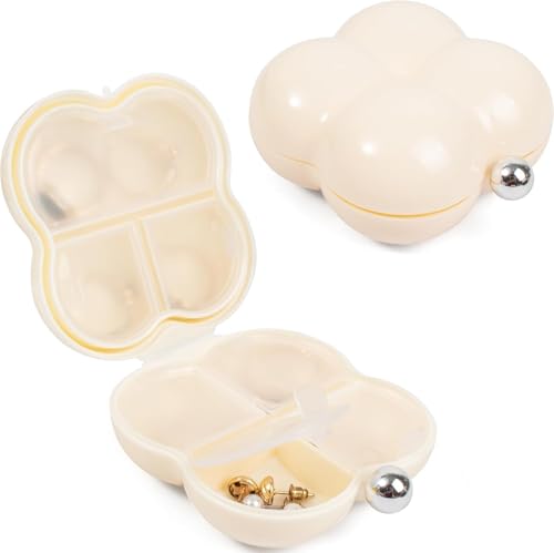 Estojo portátil para comprimidos de viagem – Organizador fofo de Marshmallow de 7 grades com vedação para comprimidos e pequenas joias