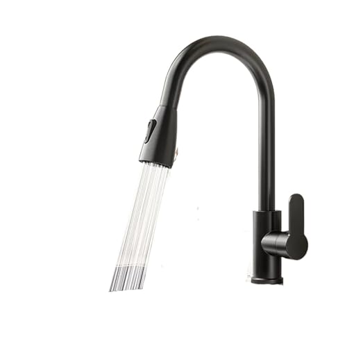 Robinet de cuisine 3 fonctions mitigeur carré noir eau chaude et froide